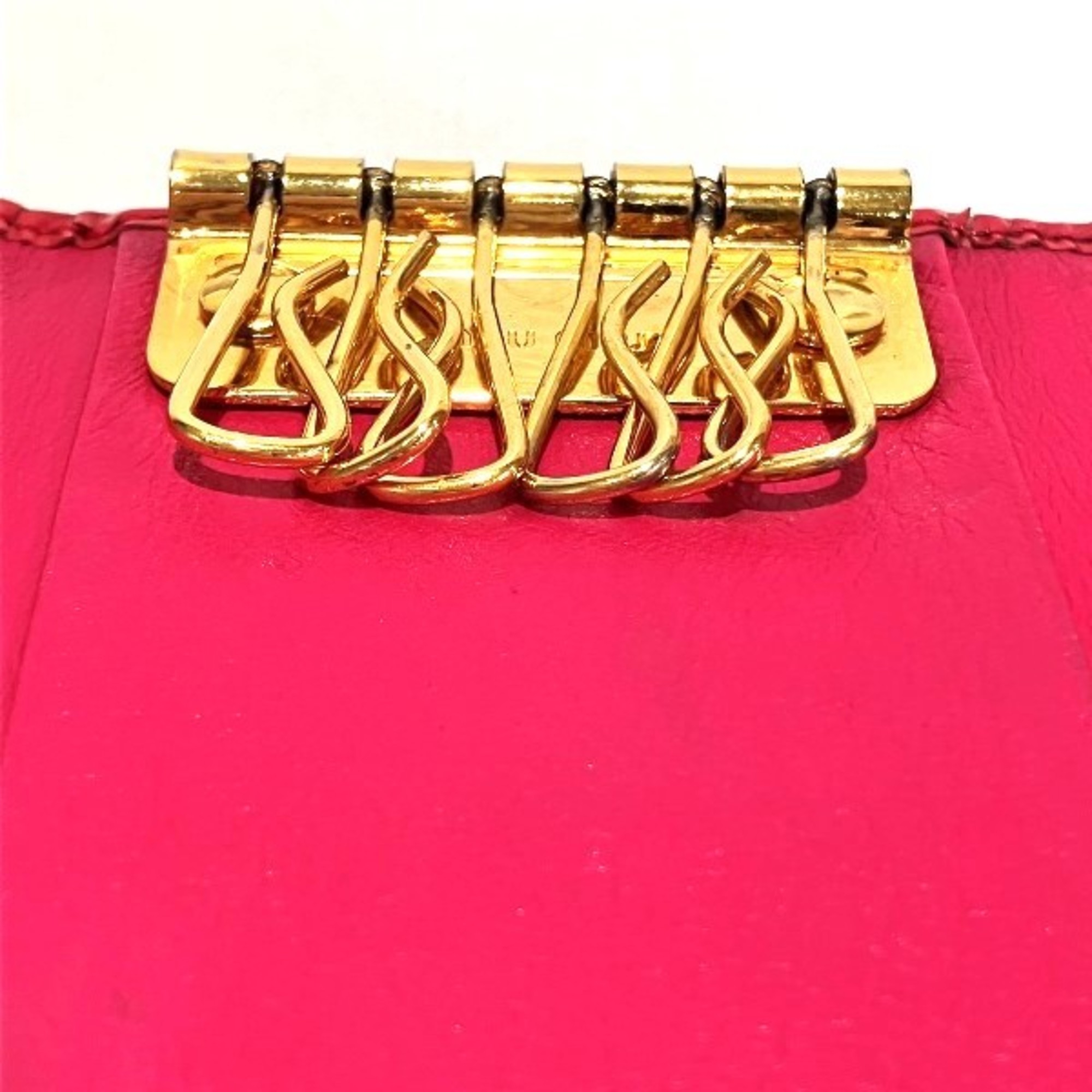 Miu Miu Miu ribbon motif patent leather accessory 6-ring key case for women