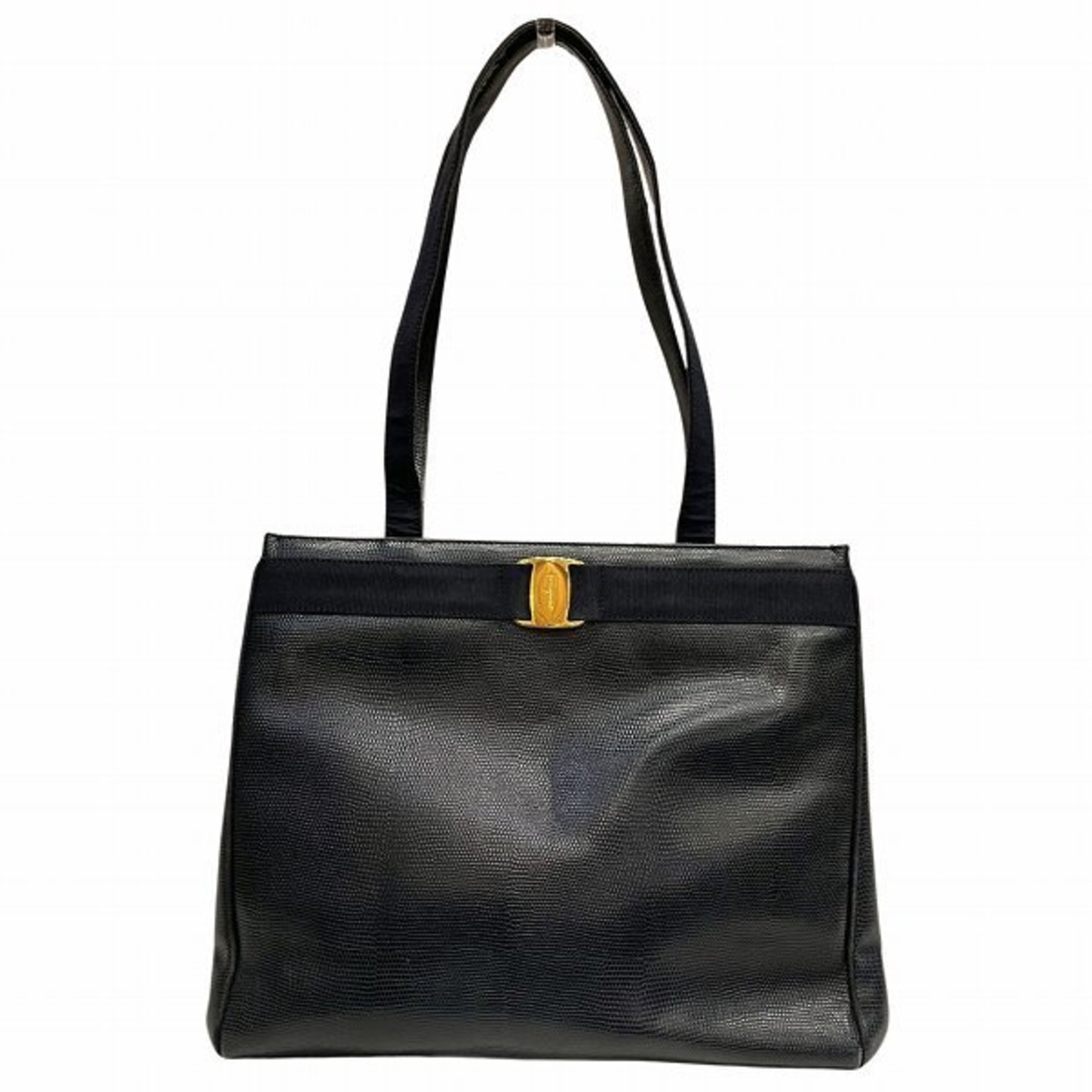 Salvatore Ferragamo Ferragamo Vara Ribbon BK21・2530 Leather Bag Tote Shoulder Women's