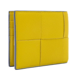 Bottega Veneta Cassette Maxi Intrecciato Compact Bi-fold Wallet Calf Yellow 749455