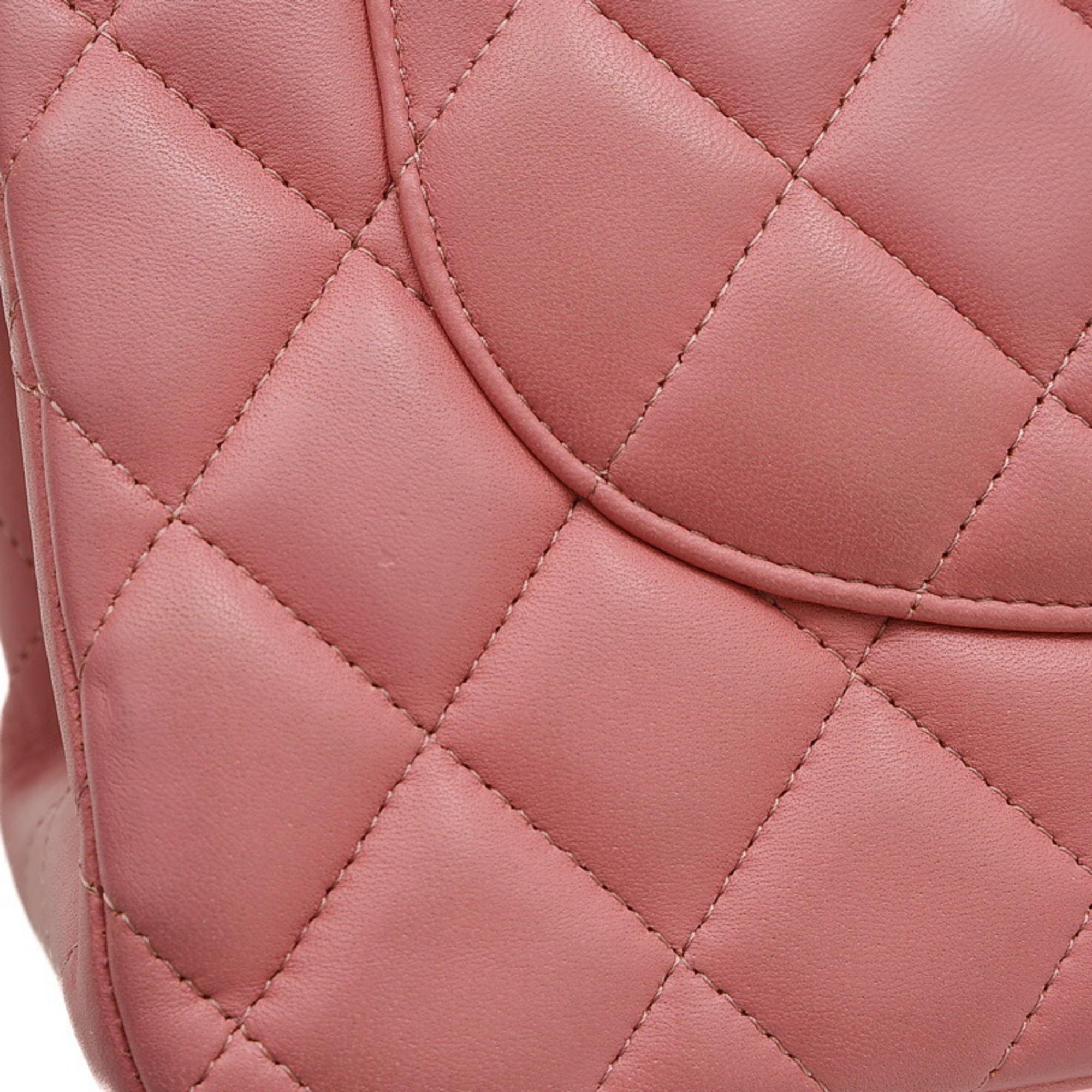 Chanel Matelasse Double Chain Shoulder Bag Lambskin Pink A58600