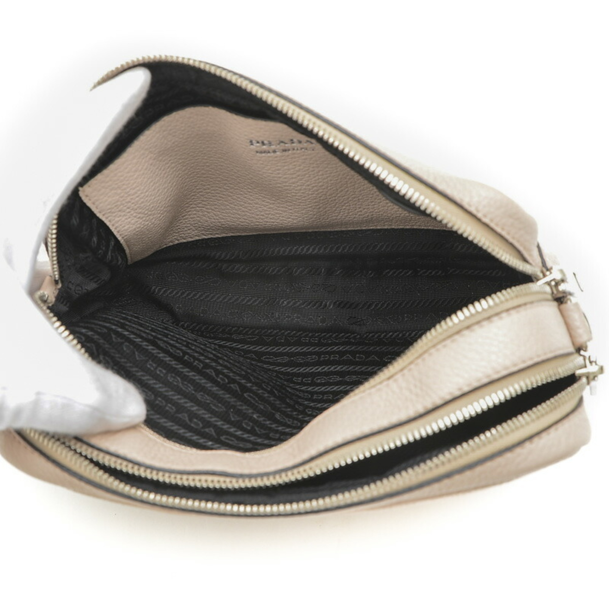 Prada Metal Double Shoulder Bag Leather Nymphea 1BH082
