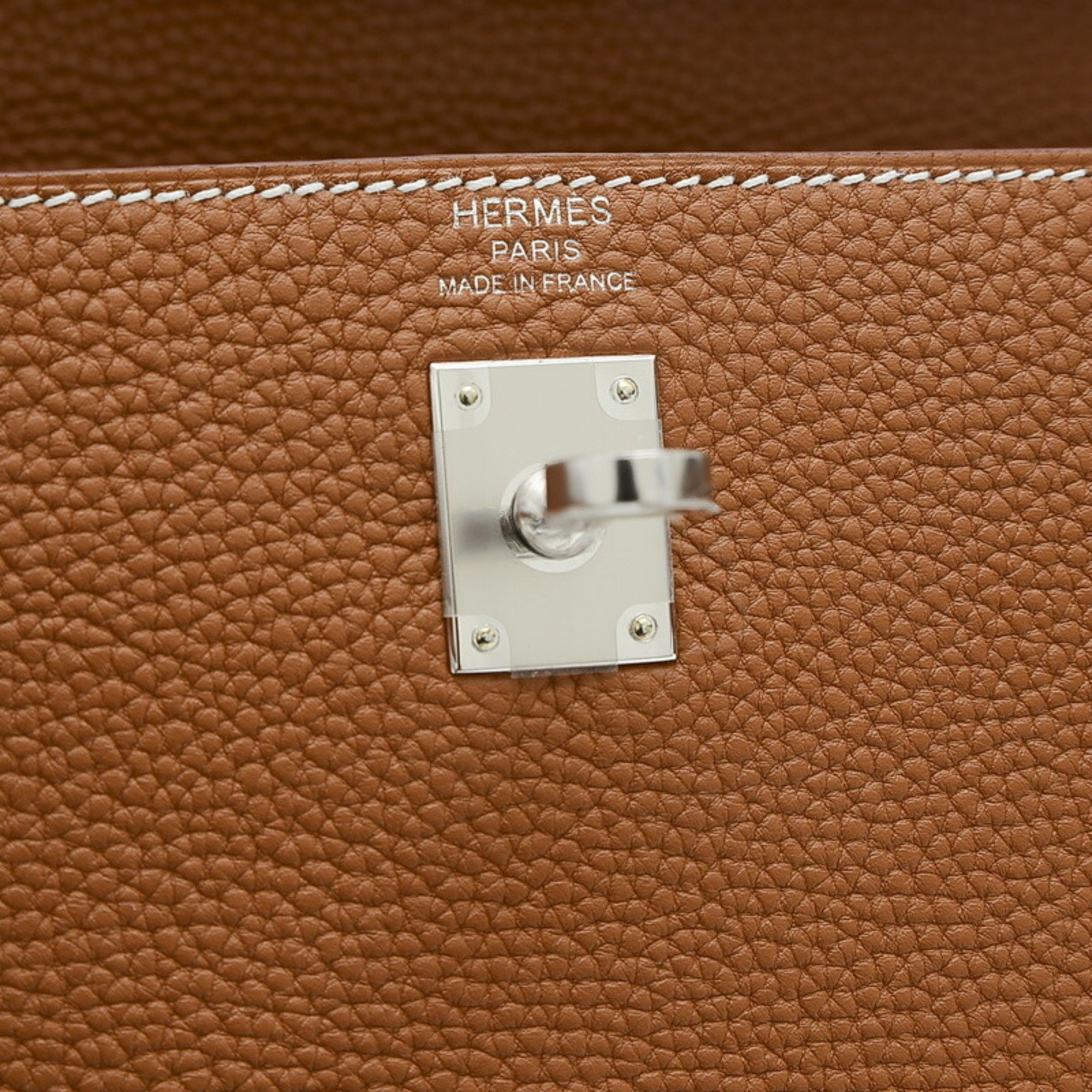 Hermes Kelly 25 Inner Stitching Handbag Togo Gold B Stamp