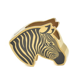 Hermes scarf ring zebra gold black