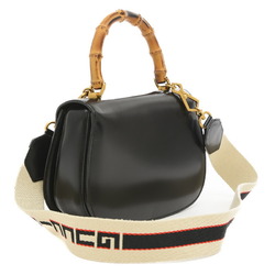 Gucci Bamboo Shoulder Bag Calf Black 499631