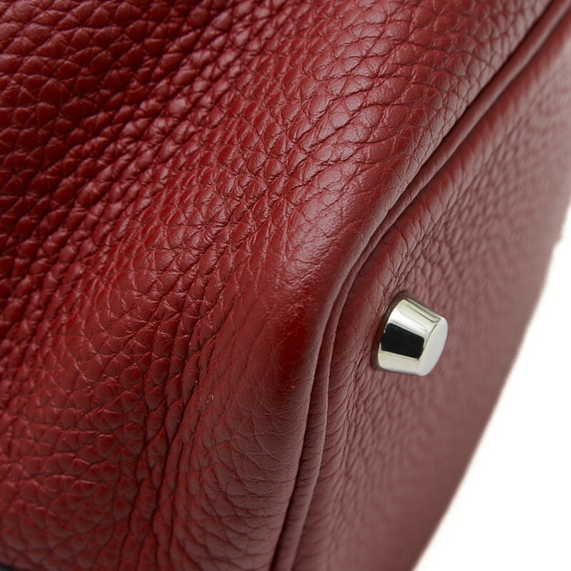 Hermes Picotin Lock PM 18 Handbag Taurillon Rouge Grenat X Engraved No Key or Padlock