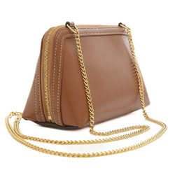 Celine Cuir Triomphe Chain Shoulder Bag Calf Tan 10E383DR8