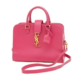 Saint Laurent Baby Cabas 2-Way Bag Leather Pink 372087