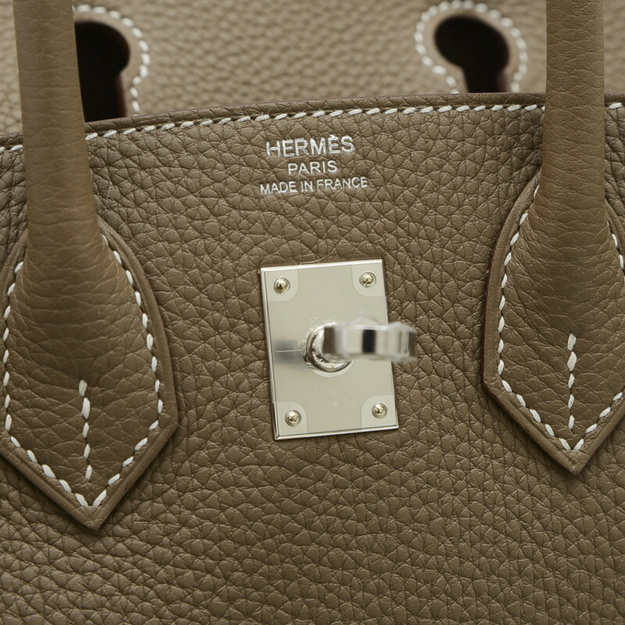 Hermes Birkin 25 Handbag Togo Etoupe W Engraved