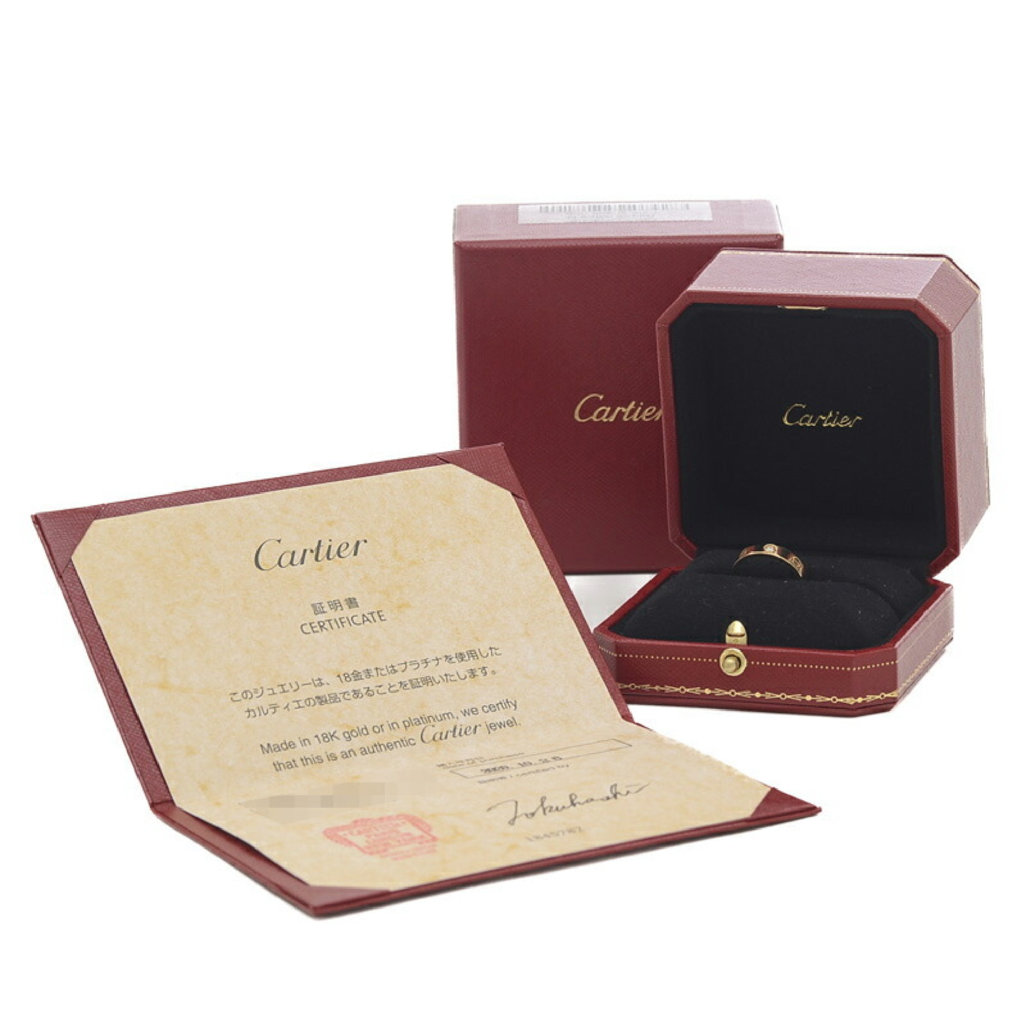Cartier Love Ring 1P Diamond K18YG #50 B40561
