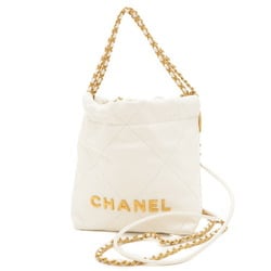 Chanel 22 Chain Shoulder Bag Calfskin White AS3980