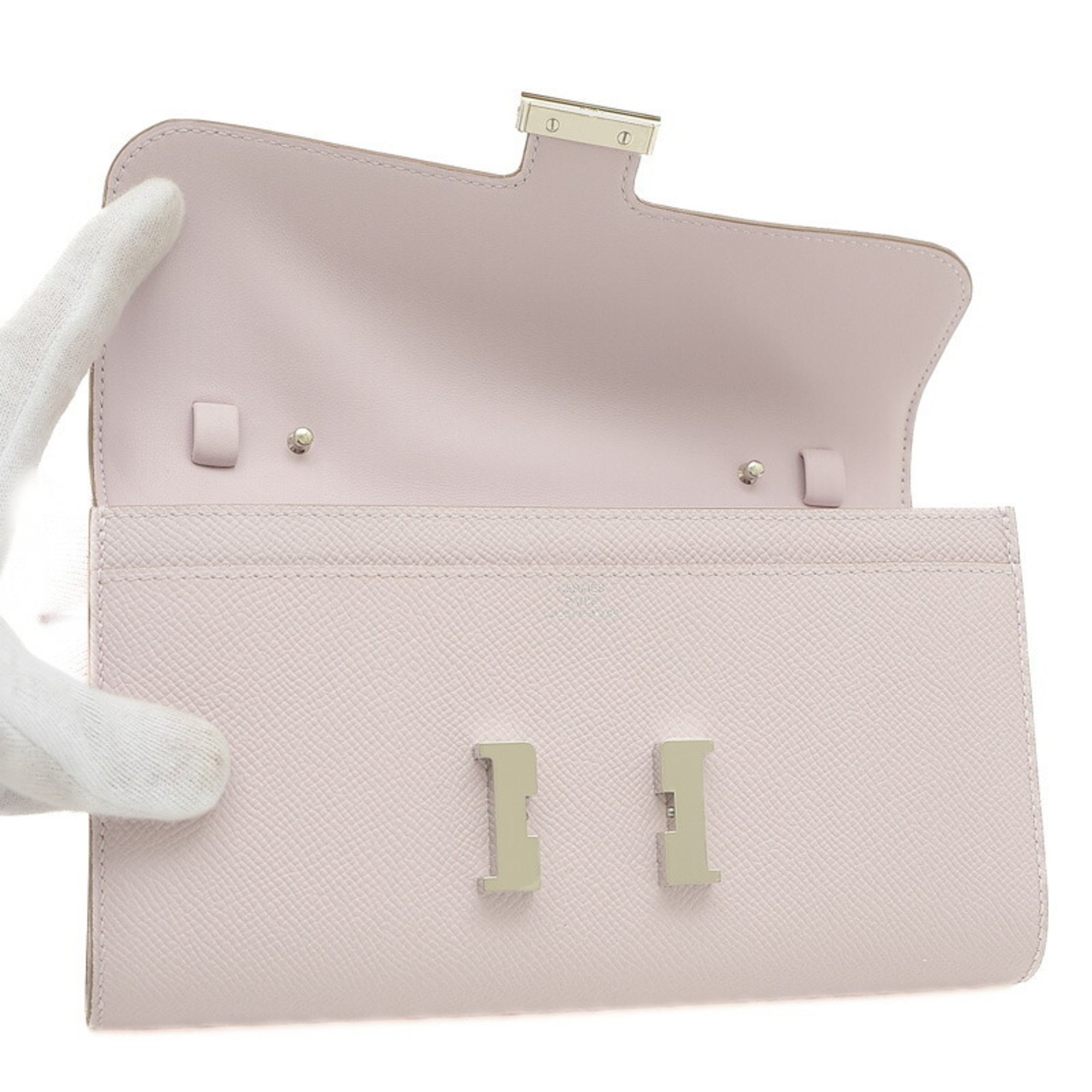 Hermes Constance To-Go Wallet Epson Mauve Pale B Stamp