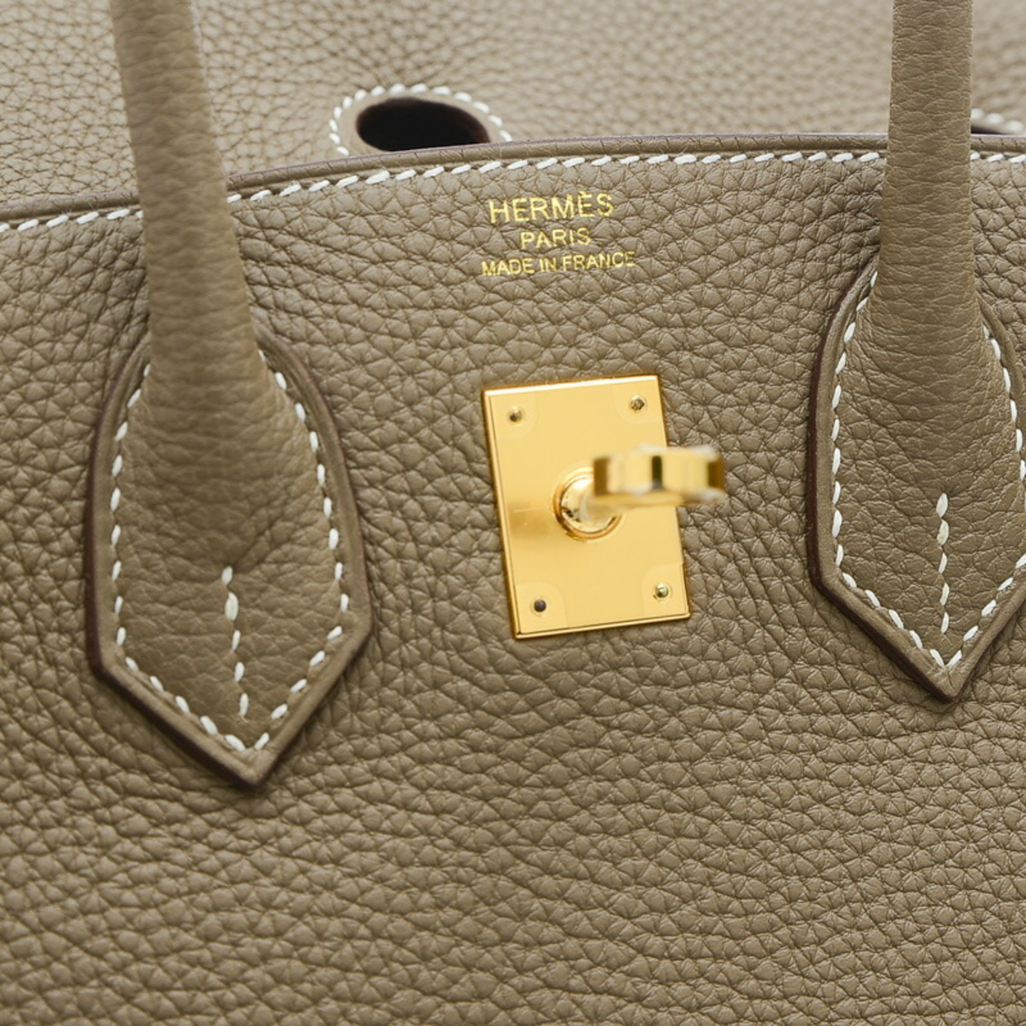 Hermes Birkin 25 Handbag Togo Etoupe B Stamp