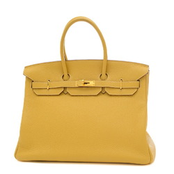 Hermes Birkin 35 Handbag Togo Mustard N Engraved No Key Padlock
