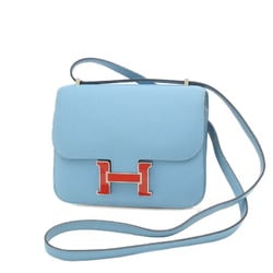 Hermes Constance 18 Shoulder Bag Epson Blue Nole Lacquer Hardware D Stamp