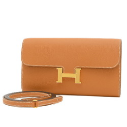 Hermes Constance To-Go Wallet Epson Toffee B Engraved