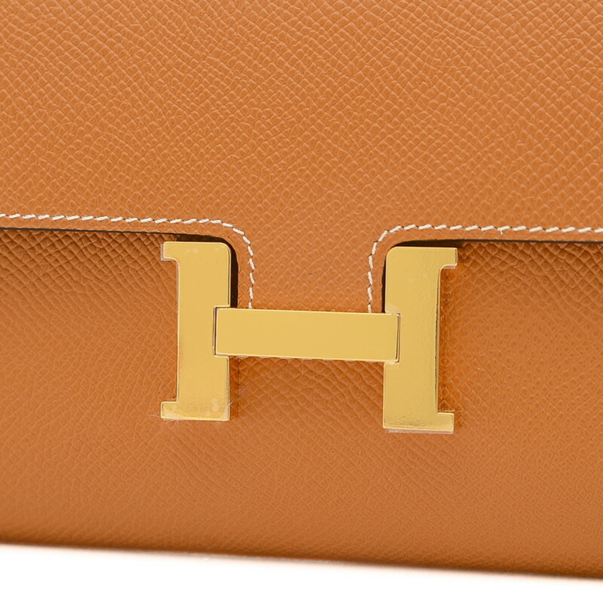 Hermes Constance To-Go Wallet Epson Toffee B Engraved