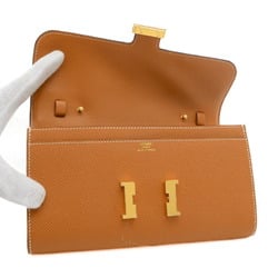 Hermes Constance To-Go Wallet Epson Toffee B Engraved