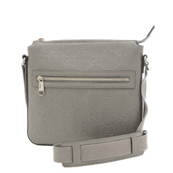 Gucci GG embossed small bag shoulder leather grey 406410