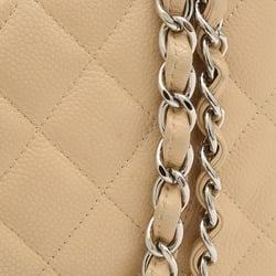 Chanel Deca Matelasse 30 Double Chain Shoulder Bag Caviar Beige A28600