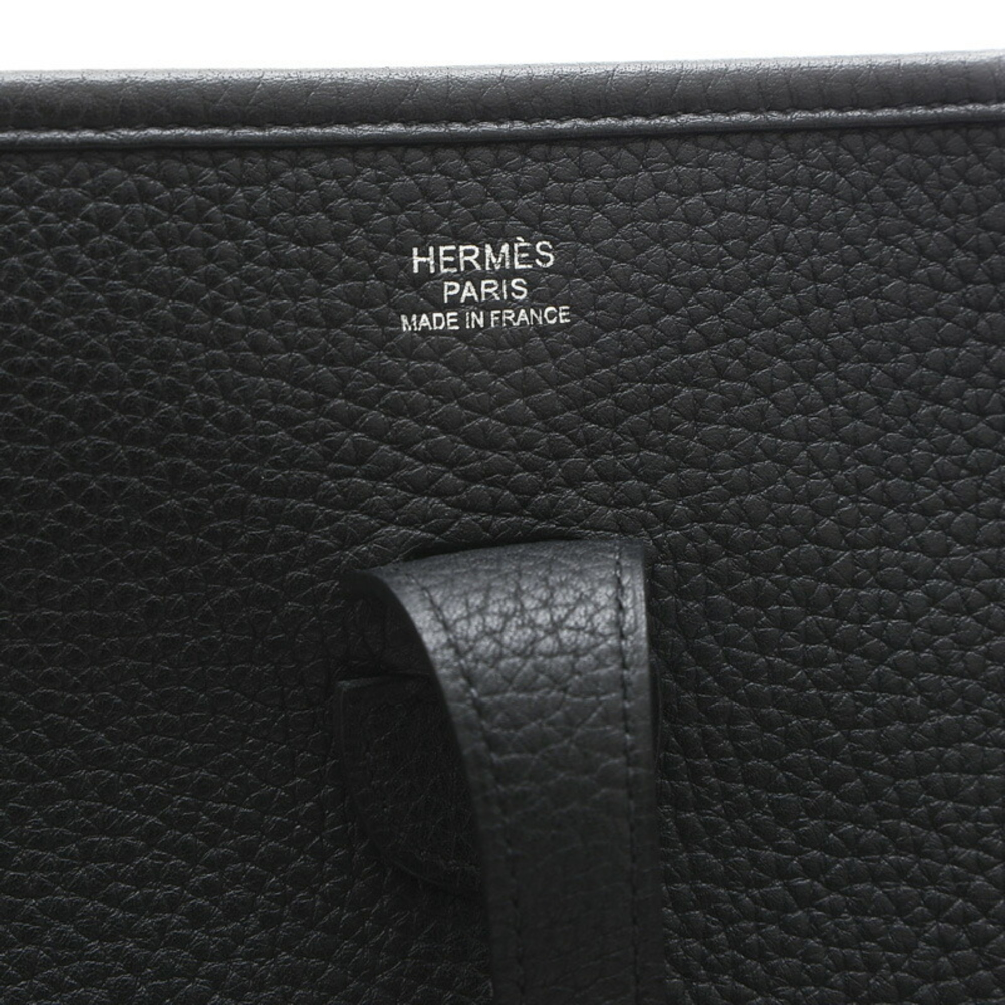 Hermes Evelyn 3 PM Shoulder Bag Taurillon Clemence Black C Stamp