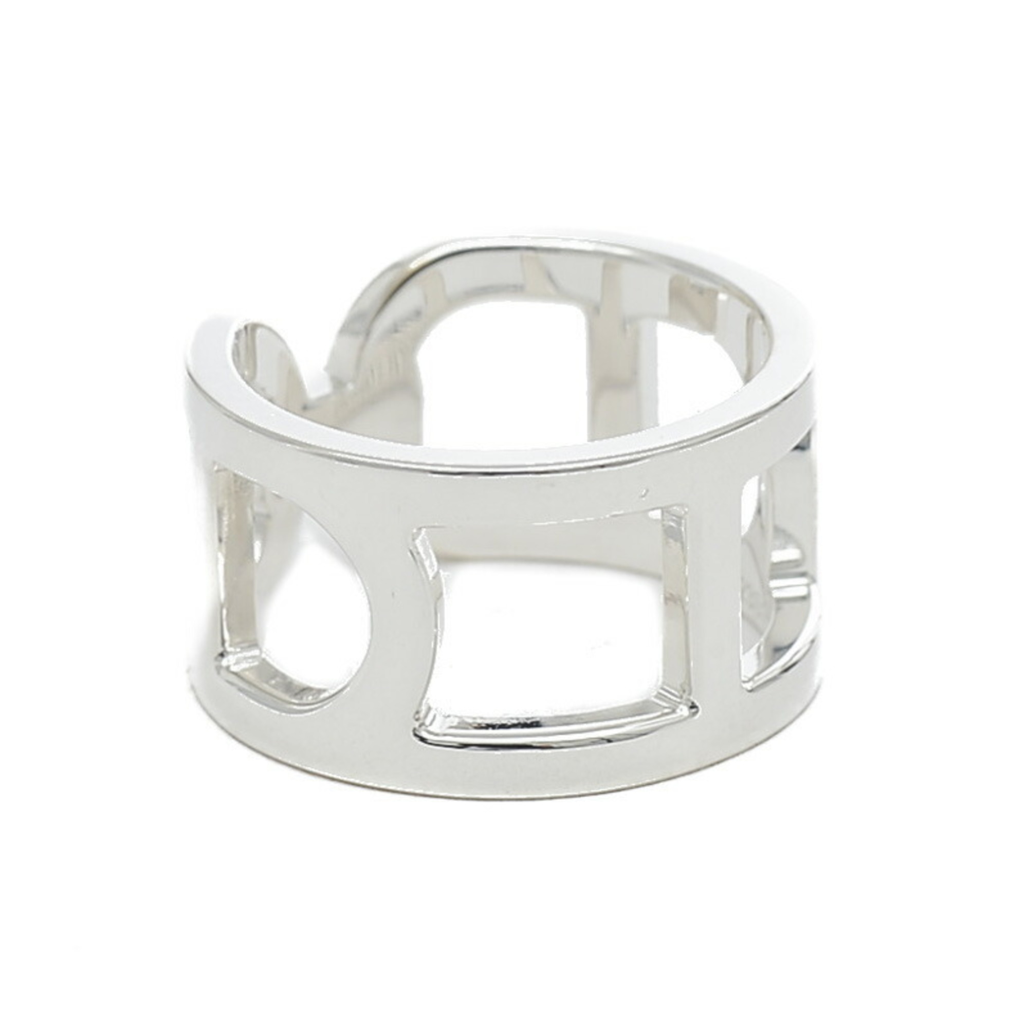 Hermes Ever Chaine d'Ancre Ring Silver SV925 #50