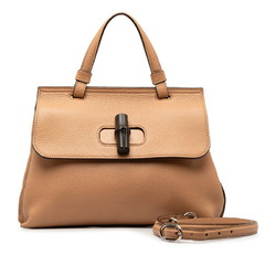 Gucci Daily Bamboo Handbag Shoulder Bag 370831 Pink Leather Women's GUCCI