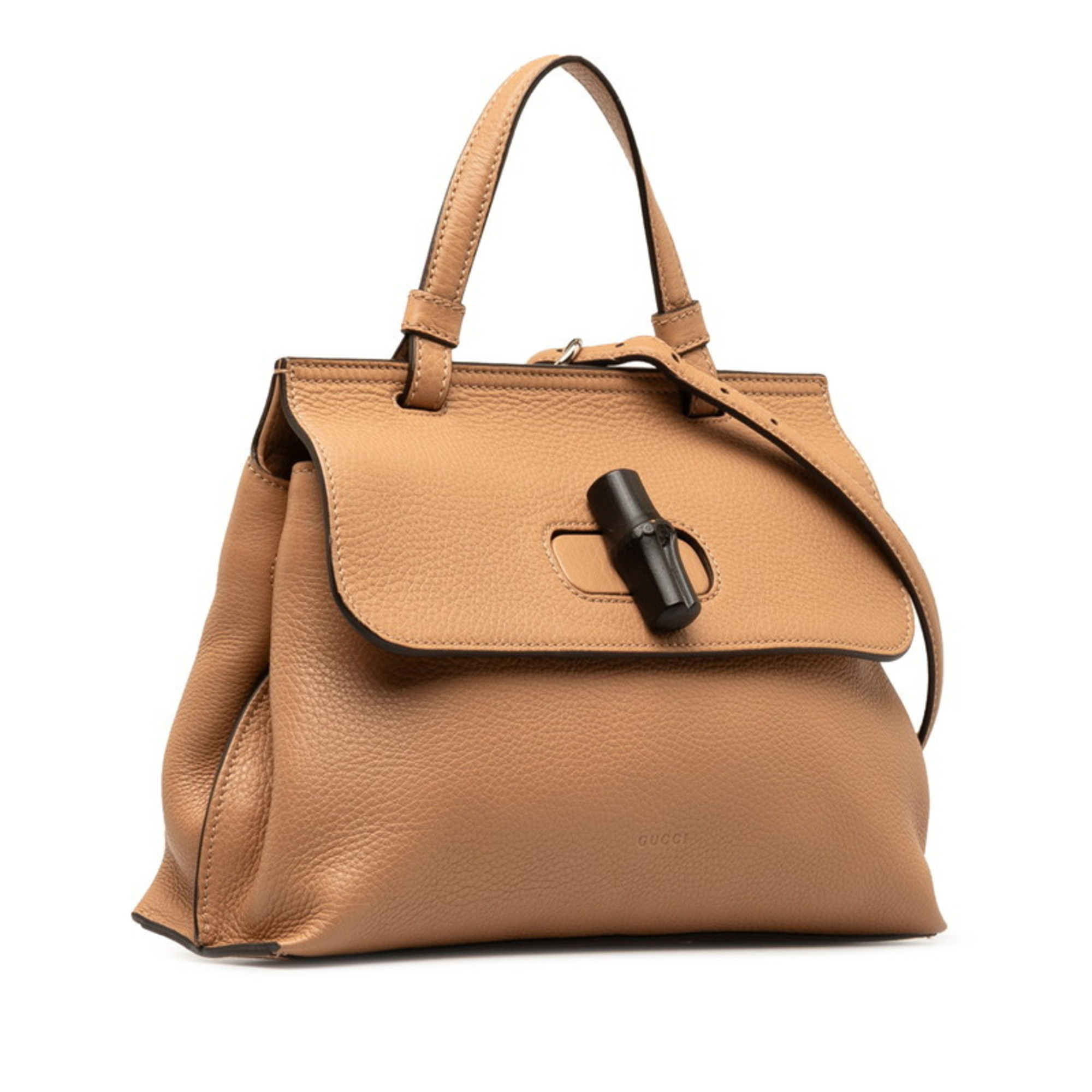Gucci Daily Bamboo Handbag Shoulder Bag 370831 Pink Leather Women's GUCCI