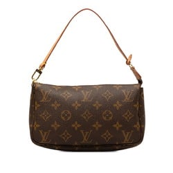 Monogram Pochette Accessoires Handbag Pouch M51980 Brown PVC Leather Women's