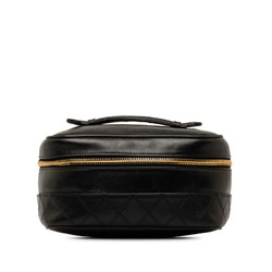 Chanel Coco Mark Handbag Vanity Bag Black Leather Women's CHANEL