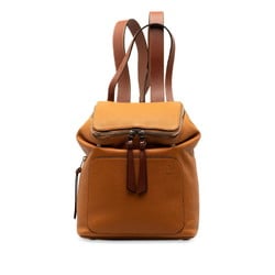 LOEWE Anagram Goya Small Backpack Camel Brown Leather Women's