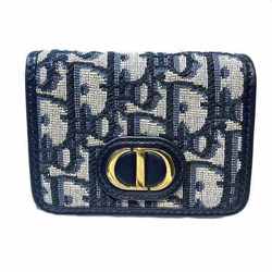 Christian Dior Dior Trotter Canvas x Leather Tri-Fold Wallet for Women