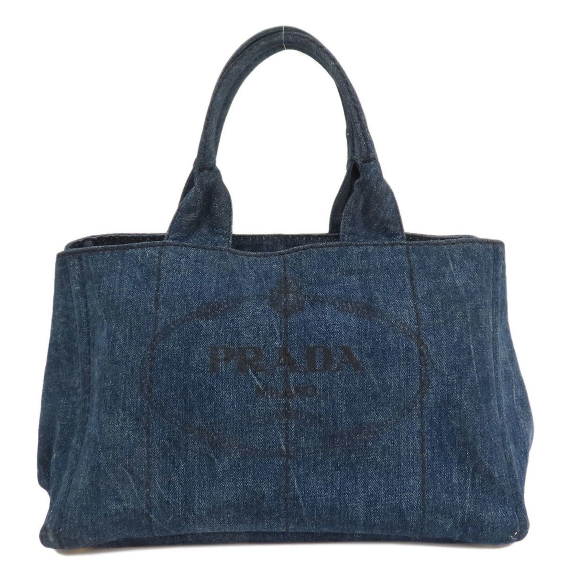 PRADA B1877B Canapa Tote Bag Denim Women's