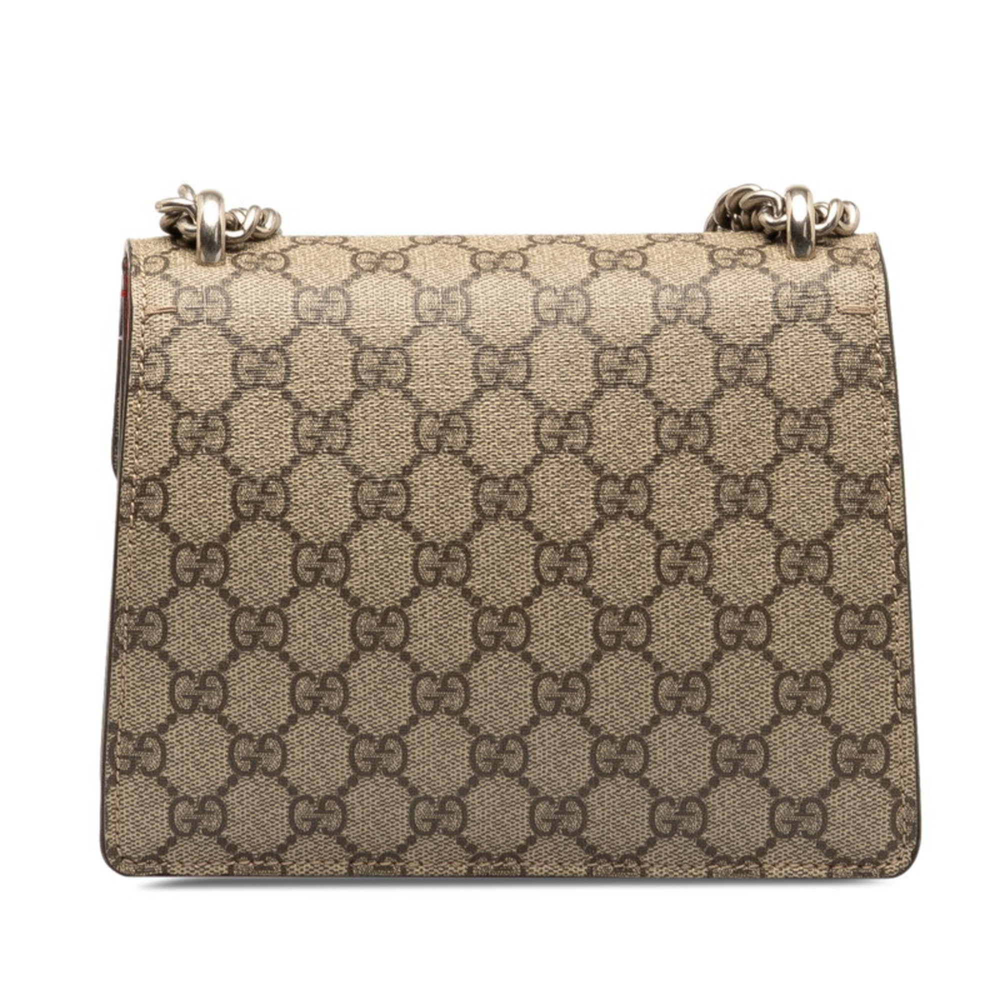 Gucci GG Supreme Dionysus Chain Shoulder Bag 421970 Beige Red PVC Suede Women's GUCCI
