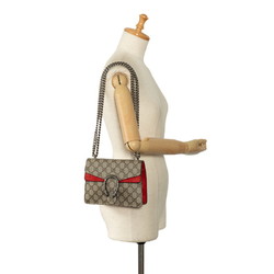 Gucci GG Supreme Dionysus Chain Shoulder Bag 421970 Beige Red PVC Suede Women's GUCCI