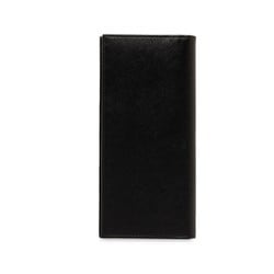 Prada Saffiano Triangular Plate Long Wallet 2MV836 Black Leather Women's PRADA