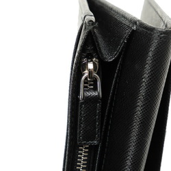 Prada Saffiano Triangular Plate Long Wallet 2MV836 Black Leather Women's PRADA