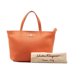 Salvatore Ferragamo Double Gancini Tote Bag D764 Pink Leather Women's