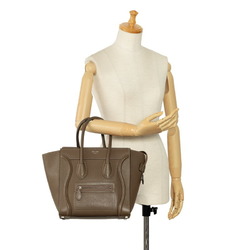Celine Luggage Micro Shopper Handbag Tote Bag Brown Leather Women's CELINE