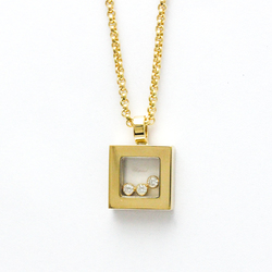 Chopard Happy Diamonds Square Necklace 79/3210 Yellow Gold (18K) Diamond Men,Women Fashion Pendant Necklace (Gold)