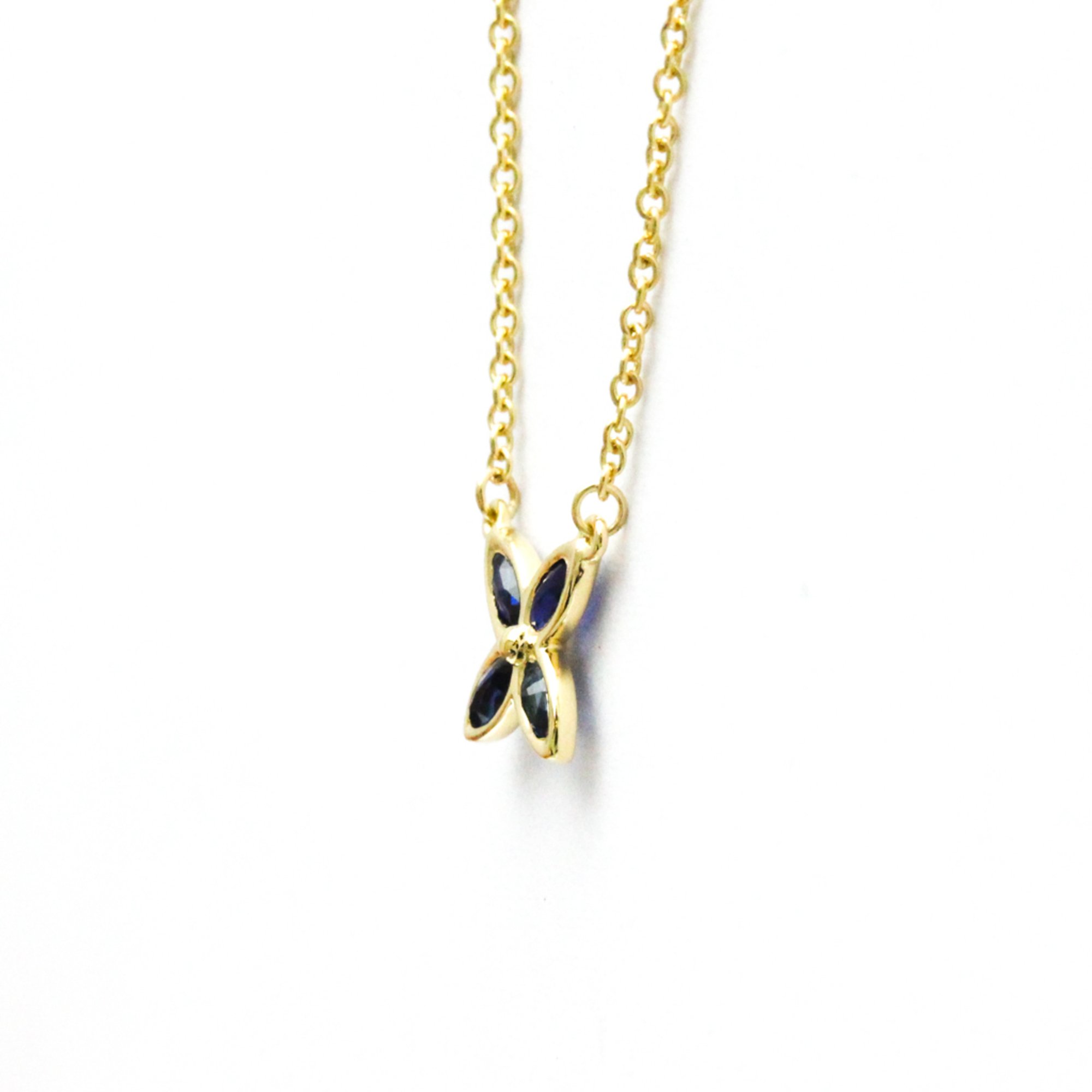 Tiffany Victoria Blue Sapphire Necklace Yellow Gold (18K) Sapphire Men,Women Fashion Pendant Necklace (Gold)