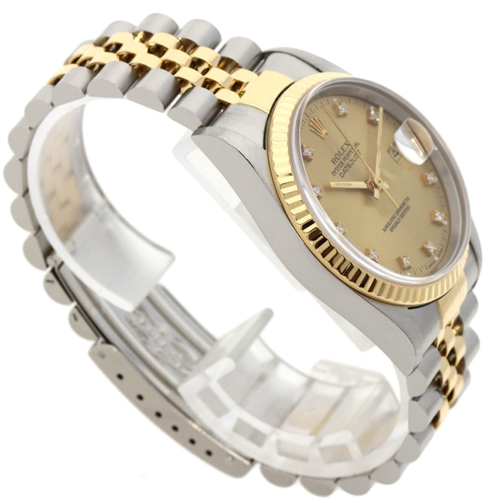 Rolex 16233G Datejust 10P Diamond Watch Stainless Steel/SSxK18YG Men's ROLEX