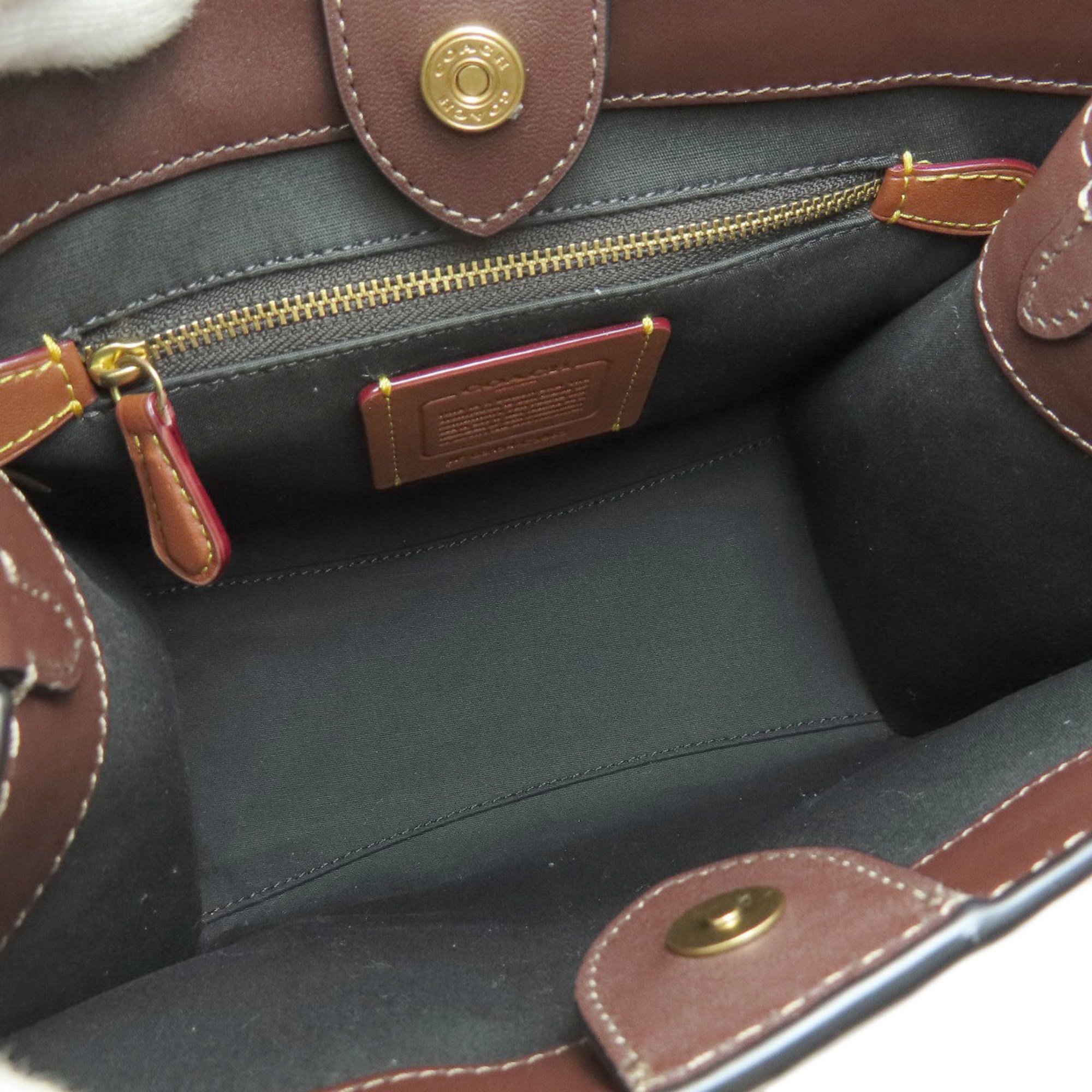 Coach C3865 Field Tote 22 Signature Handbag Canvas/Leather Women's COACH