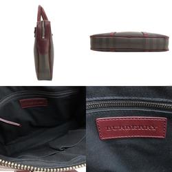 Burberry Check Pattern Handbag PVC/Leather Women's BURBERRY