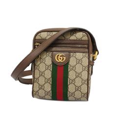 Gucci Shoulder Bag Sherry Line Ophidia 598127 Leather Brown Women's