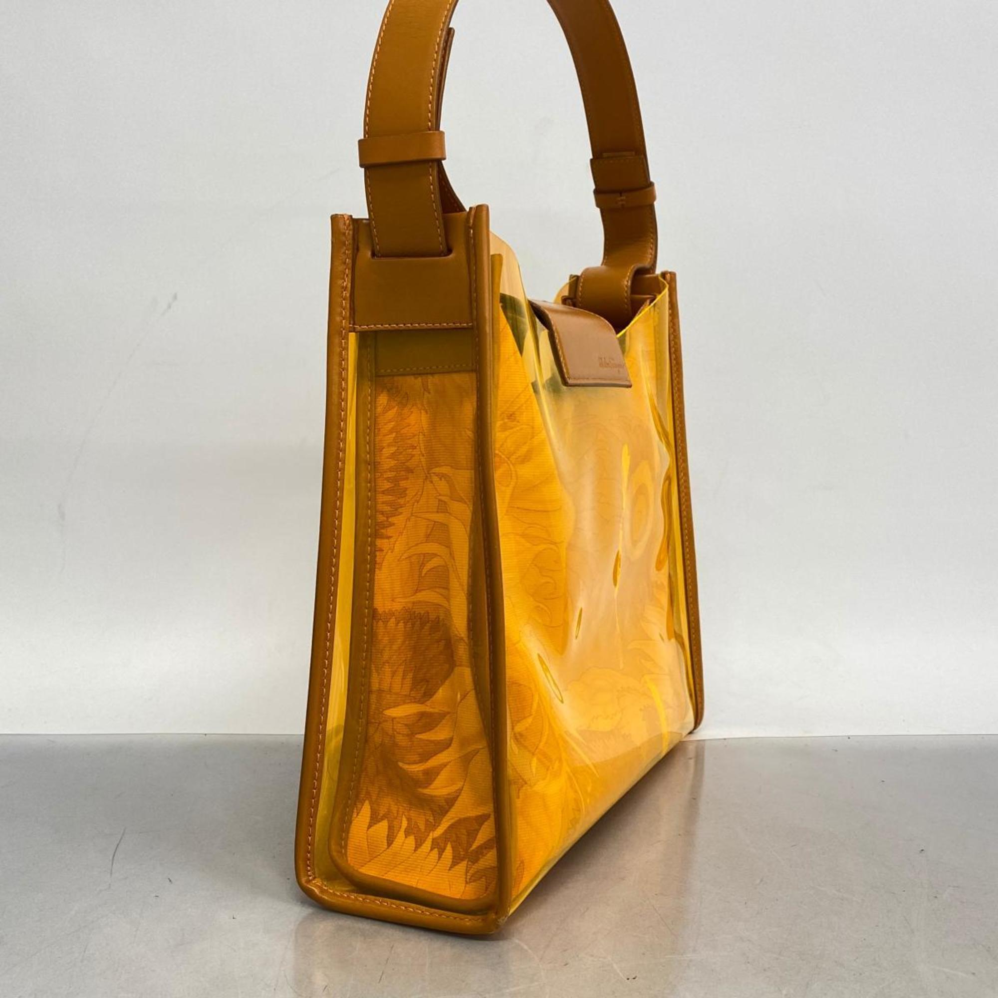Salvatore Ferragamo shoulder bag leather vinyl orange ladies