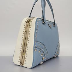 Prada handbag saffiano leather blue white ladies