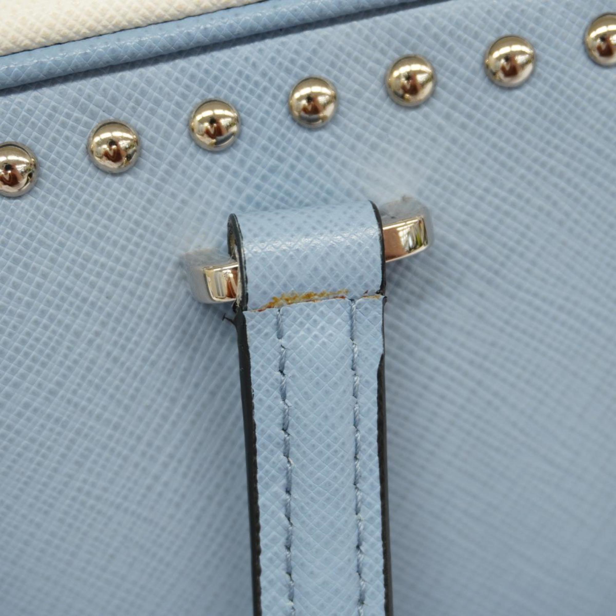 Prada handbag saffiano leather blue white ladies