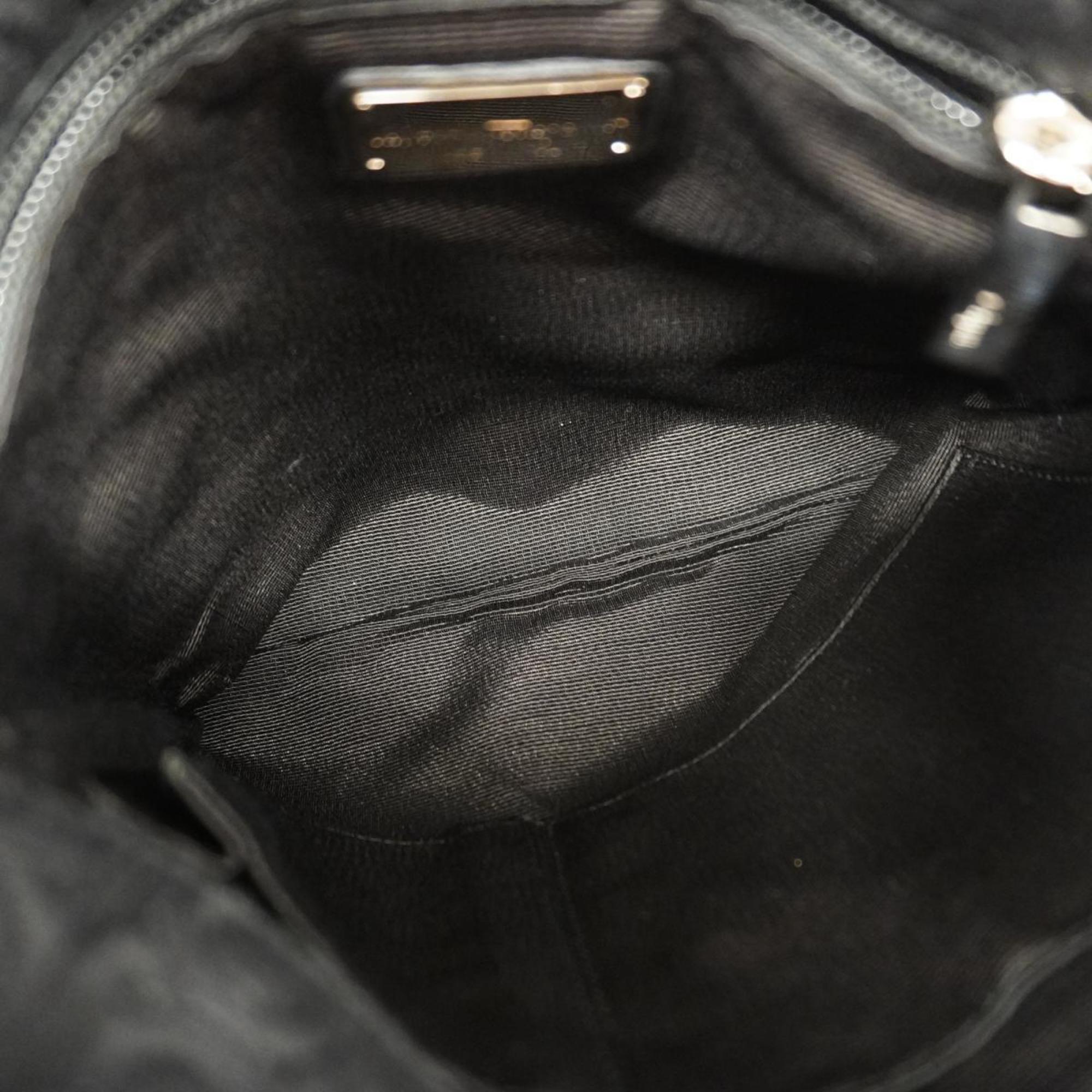 Salvatore Ferragamo Shoulder Bag Gancini Cotton Black Women's