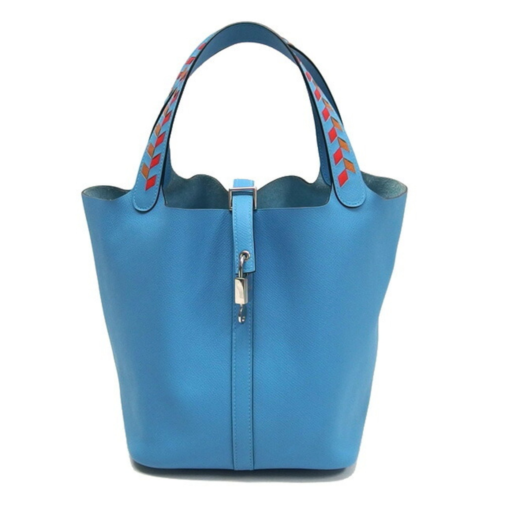 Hermes Picotin Lock MM Epsom Leather Blue Noir (light blue) handbag