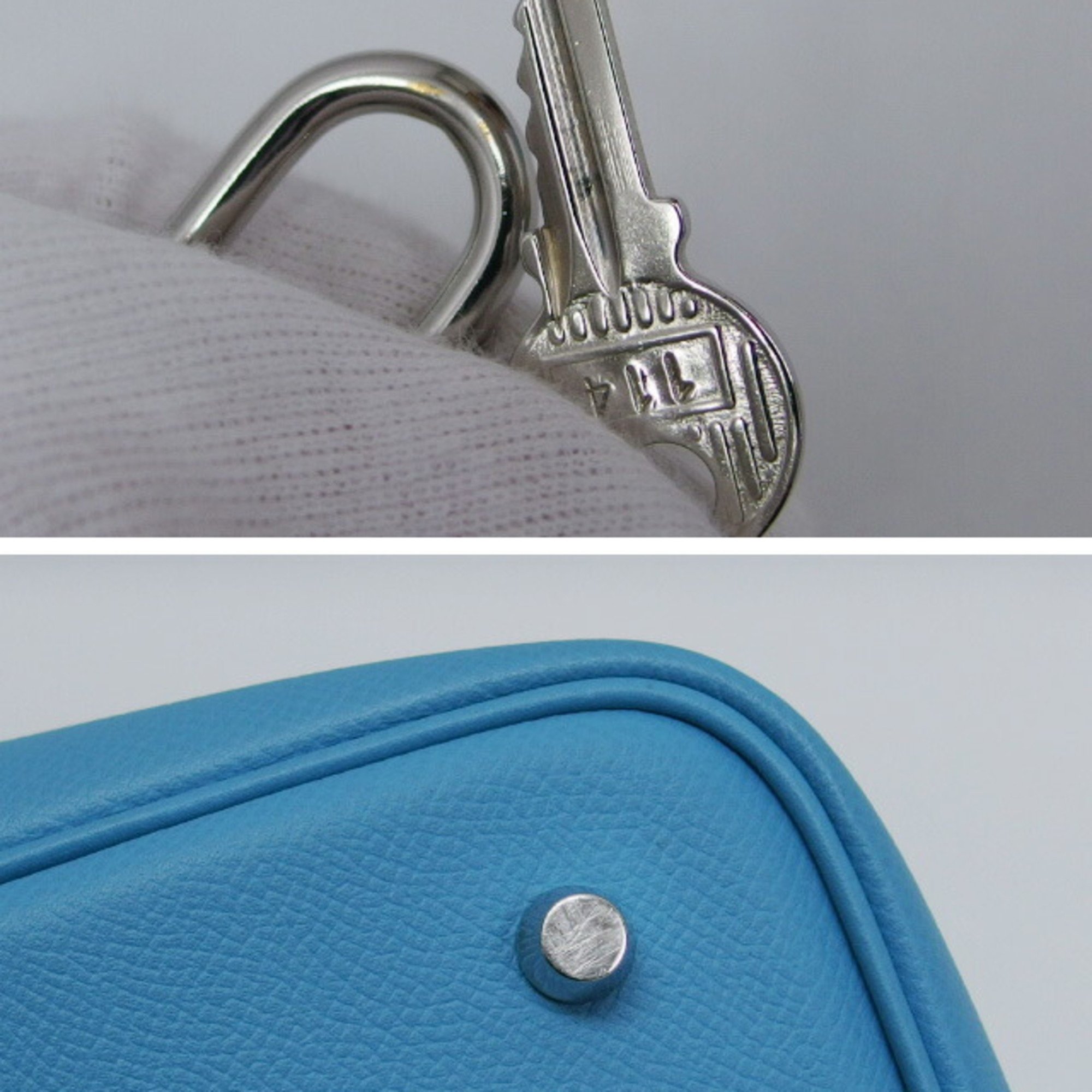 Hermes Picotin Lock MM Epsom Leather Blue Noir (light blue) handbag